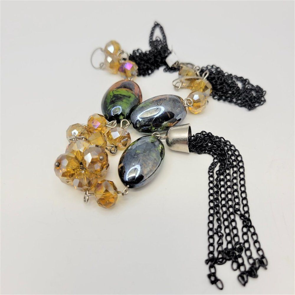 Glass Bead Long Necklace